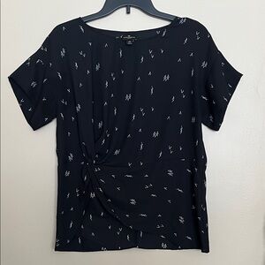 Worthington Black Patterned Blouse